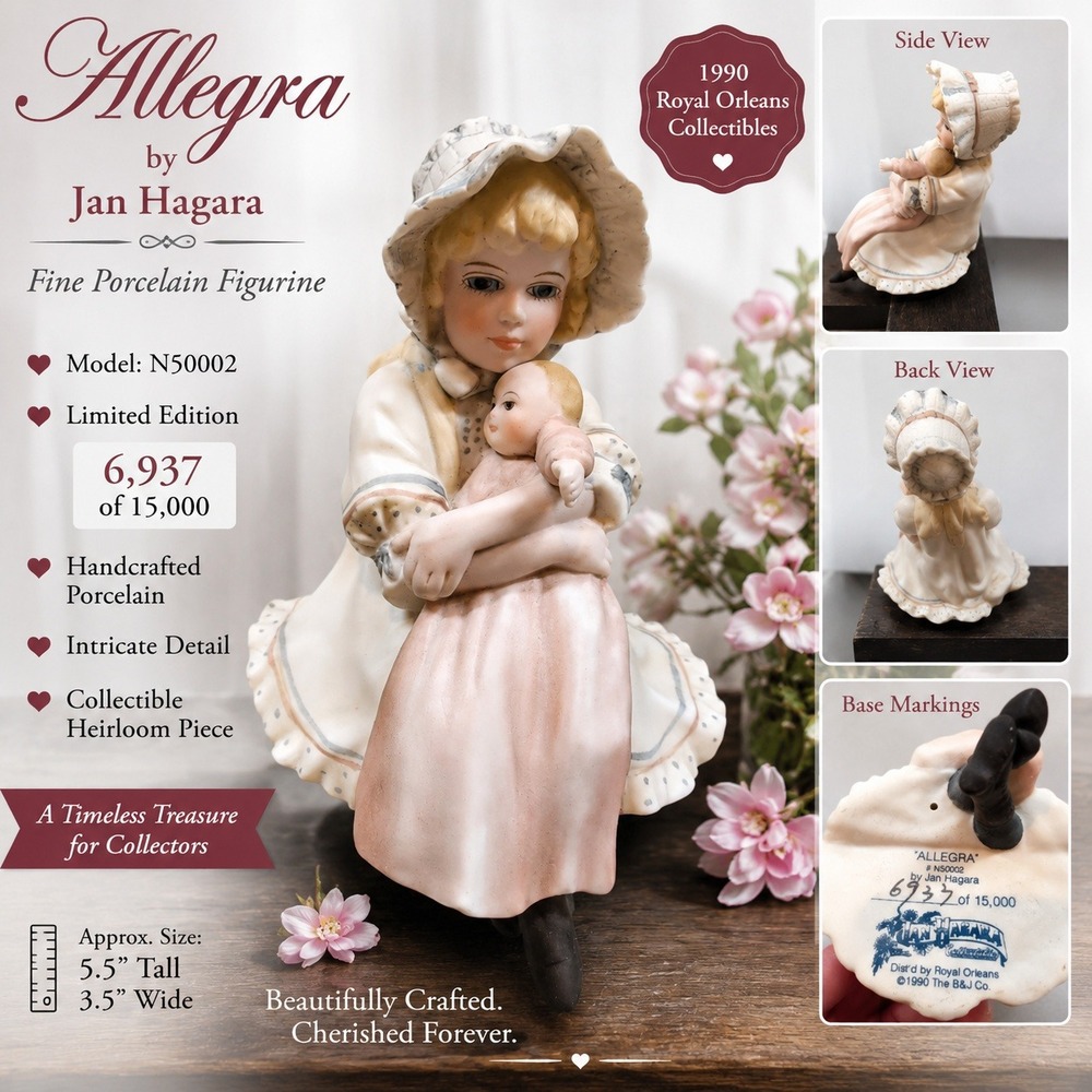 Allegra Jan Hagara Porcelain Figurine N50002 Royal Orleans 1990 Limited Edition